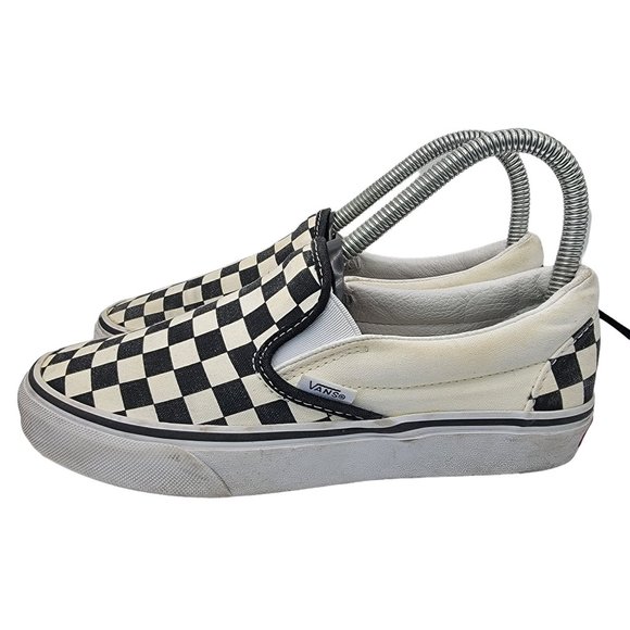 Vans Black and White Checkered Slip-On Sneakers - Picture 5 of 12